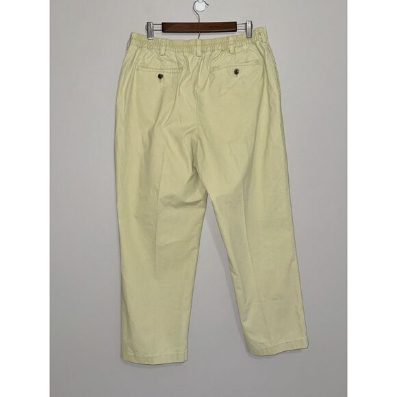 LL Bean Khaki Pants Comfort Waist Elastic Classic Cotton Beige Preppy Mens 36x29 - Picture 7 of 12
